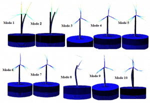 Figure 2. Vibration modes of the OWT